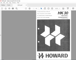 Howard HK 30 Harrovator Operating Instruction & Parts Manual - PDF DOWNLOAD