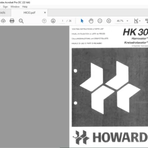 Howard HK 30 Harrovator Operating Instruction & Parts Manual - PDF DOWNLOAD