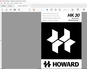 Howard HK 30 Harrovator Parts List Manual - PDF DOWNLOAD
