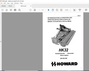 Howard HK 32 Operating Instructions & Parts List Manual - PDF DOWNLOAD