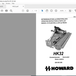 Howard HK 32 Operating Instructions & Parts List Manual - PDF DOWNLOAD