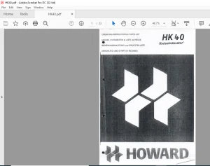 Howard HK 40 Kreiselrotavator Spare Parts List Manual (German)