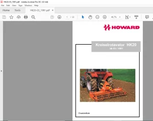 Howard HK20 Kreiselrotavator Parts List Manual - PDF DOWNLOAD