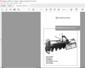Howard HR 25 27 31 36 Rotavator Parts Manual - PDF DOWNLOAD