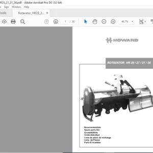 Howard HR 25 27 31 36 Rotavator Parts Manual - PDF DOWNLOAD
