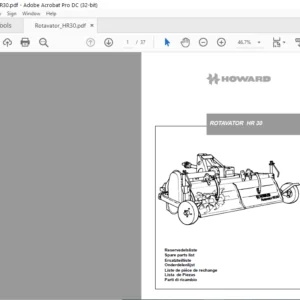 Howard HR 30 Rotavator Spare Parts Manual - PDF DOWNLOAD