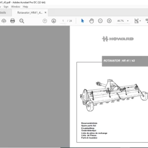 Howard HR 41 43 Rotavator Spare Parts Manual - PDF DOWNLOAD