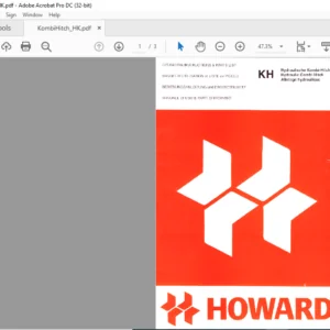 Howard KH Hydraulic Combi-Hitch Parts List Manual - PDF DOWNLOAD