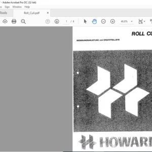 Howard Roll culi Bedienungsanleitung und Ersatzteilliste Manual (GERMAN)