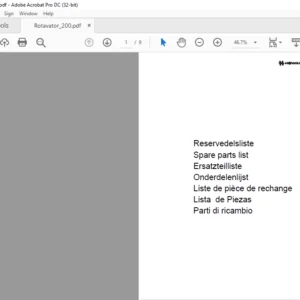 Howard Rotavator 200 Spare Parts List Manual - PDF DOWNLOAD