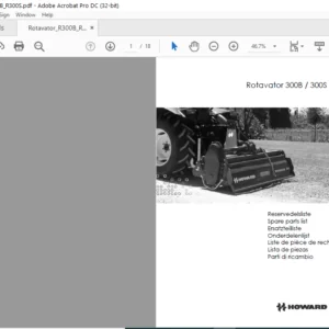 Howard Rotavator 300B 300S Spare Parts List Manual - PDF DOWNLOAD