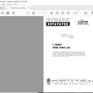Howard Rotavator E Series Spare Parts List Manual - PDF DOWNLOAD