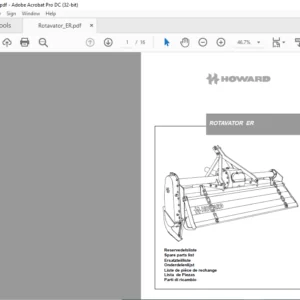 Howard Rotavator ER Spare Parts Manual - PDF DOWNLOAD