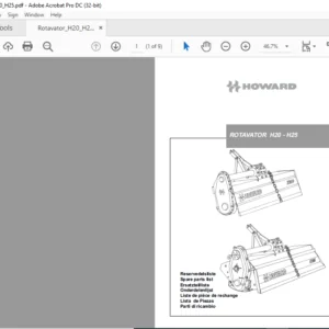Howard Rotavator H20-H25 Spare Parts Manual - PDF DOWNLOAD