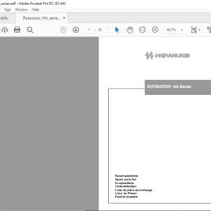 Howard Rotavator HA Series Spare Parts List Manual - PDF DOWNLOAD