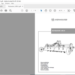 Howard Rotavator HL Bedienungsanleitung und Ersatzteilliste - PDF DOWNLOAD (German)