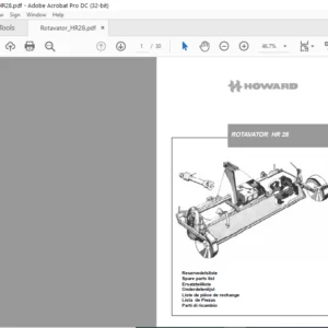 Howard Rotavator HR 28 Spare Parts Manual - PDF DOWNLOAD