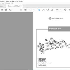 Howard Rotavator HR 38 Spare Parts List Manual - PDF DOWNLOAD