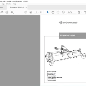 Howard Rotavator HR 40 Spare Parts Manual - PDF DOWNLOAD