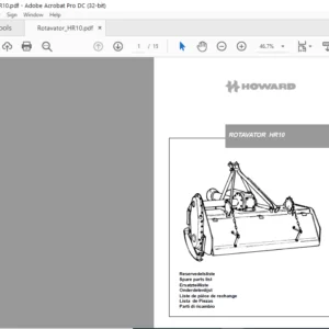 Howard Rotavator HR10 Spare Parts Manual - PDF DOWNLOAD