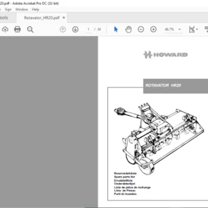Howard Rotavator HR20 Spare Parts Manual - PDF DOWNLOAD