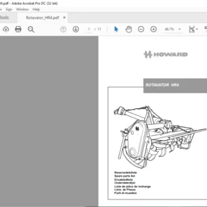 Howard Rotavator HR4 Spare Parts Manual - PDF DOWNLOAD