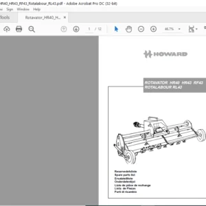 Howard Rotavator HR40 HR43 RF43 ROTALABOUR RL43 Spare Parts Manual