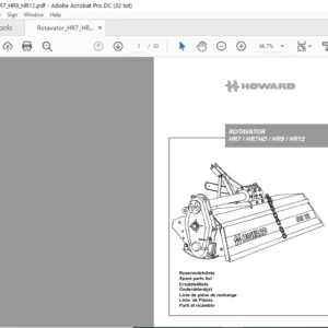 Howard Rotavator HR7 HR7HD HR9 HR12 Spare Parts Manual - PDF DOWNLOAD