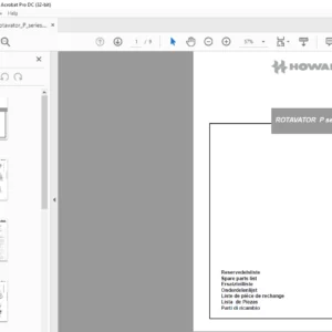 Howard Rotavator P Series Spare Parts List Manual - PDF DOWNLOAD