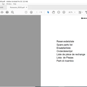 Howard Rotavator R300 Spare Parts List Manual - PDF DOWNLOAD
