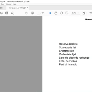 Howard Rotavator ST400 Spare Parts Manual - PDF DOWNLOAD
