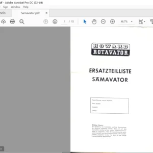 Howard Rotavator Samavator Ersatzteilliste Manual - PDF DOWNLOAD (GERMAN)