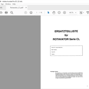 Howard Rotavator Serie CL Ersatzteilliste Manual - PDF DOWNLOAD (GERMAN)