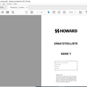 Howard Serie T Ersatzteilliste Manual - PDF DOWNLOAD