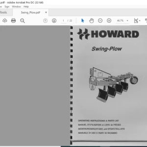 Howard Swing Plow Operating Instructions & Parts Manual - PDF DOWNLOAD