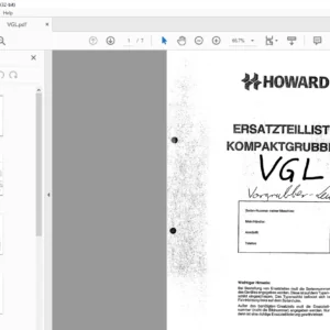 Howard VGL Kompaktgrubber Ersatzteilliste Manual - PDF DOWNLOAD