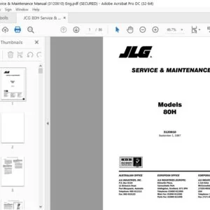 JCG 80H Service & Maintenance Manual (3120610) -PDF DOWNLOAD Eng