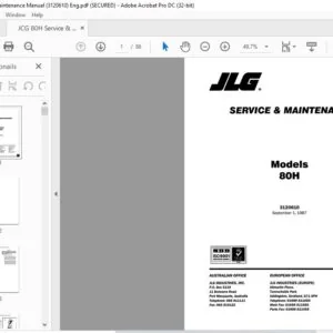 JLG 80H Service & Maintenance Manual (3120610) - PDF DOWNLOAD