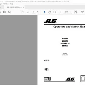 JLG 100Hx 100Hx+10 110Hx Operators & Safety Manual (3120635)  - PDF DOWNLOAD  (Eng)