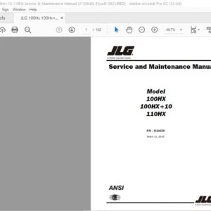 JLG 100Hx 100Hx+10 110Hx Service & Maintenance Manual (3120636) - PDF DOWNLOAD (Eng)