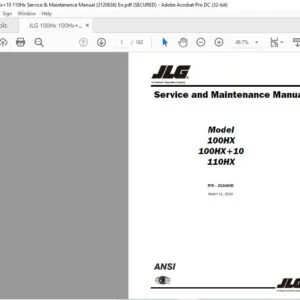 JLG 100Hx 100Hx+10 110Hx Service & Maintenance Manual (3120636) - PDF DOWNLOAD En