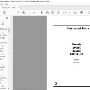 JLG 100Hx 110Hx 100HX+10 Parts Manual (3120801) - PDF DOWNLOAD En