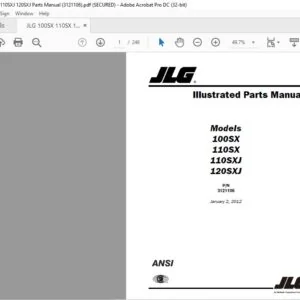 JLG 100SX 110SX 110SXJ 120SXJ Parts Manual (3121106) - PDF DOWNLOAD