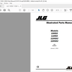JLG 100SX 110SX 110SXJ 120SXJ Parts Manual (3121811) - PDF DOWNLOAD En