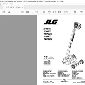JLG 100SX 110SXJ 110SX 120SXJ Bediener Und Sicherheit (3122225) - PDF DOWNLOAD german