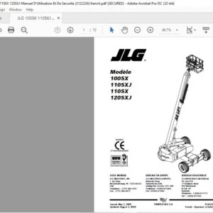 JLG 100SX 110SXJ 110SX 120SXJ Manuel D'Utilisation Et De Securite (3122224) - PDF DOWNLOAD french