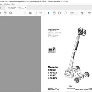 JLG 100SX 110SXJ 110SX 120SXJ Operador Y Seguridad (3122221) - PDF DOWNLOAD spanish