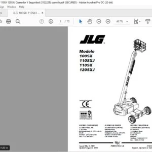 JLG 100SX 110SXJ 110SX 120SXJ Operador Y Seguridad (3122228)- PDF DOWNLOAD  spanish