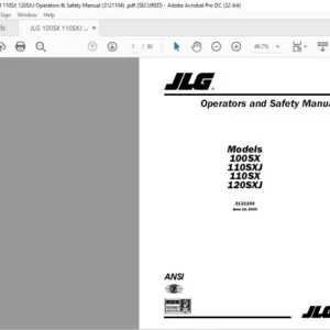 JLG 100SX 110SXJ 110SX 120SXJ Operators & Safety Manual (3121104)  - PDF DOWNLOAD
