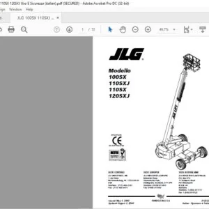 JLG 100SX 110SXJ 110SX 120SXJ Uso E Sicurezza - PDF DOWNLOAD(italian)